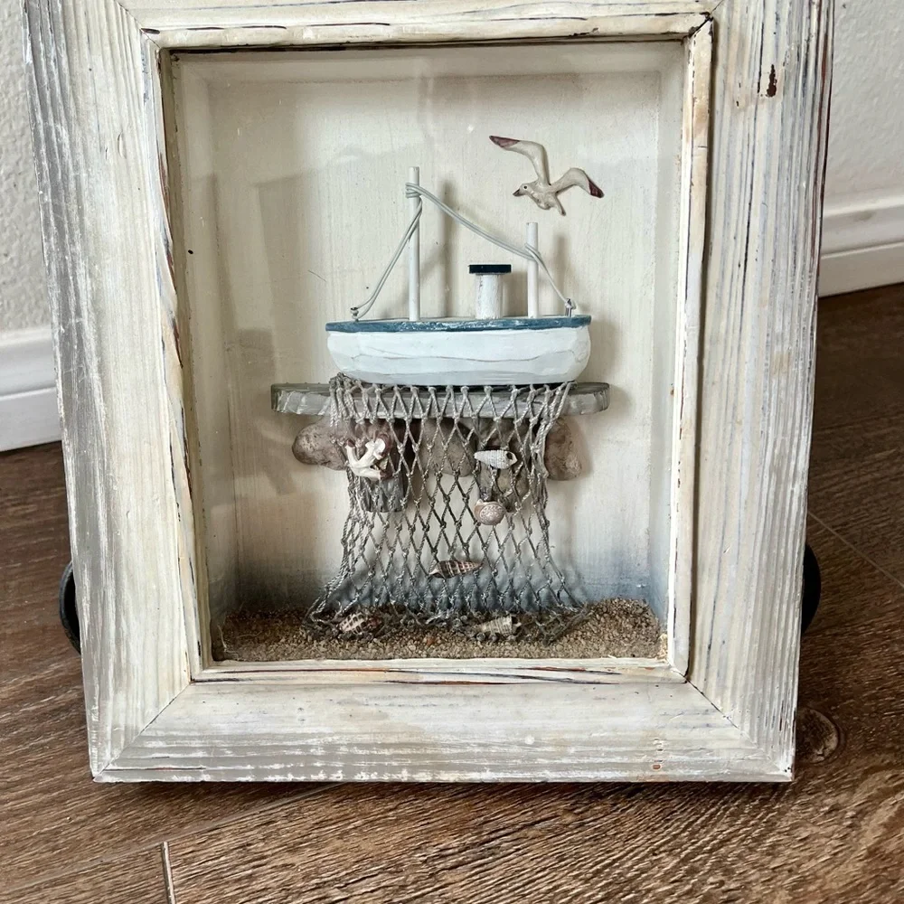 Rustic White Nautical Shadow Box Frame 9.5/11 inches
